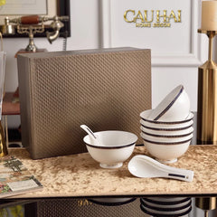 Maison Couture - Set Bình Trà Belle Vie Luxe Blanc & Bleu Minuit Signature 15 Pcs-SET BÌNH TRÀ-CẬU HAI HOME DECOR