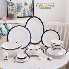 Maison Couture - Set Bình Trà Belle Vie Luxe Blanc & Bleu Minuit Signature 15 Pcs-SET BÌNH TRÀ-CẬU HAI HOME DECOR