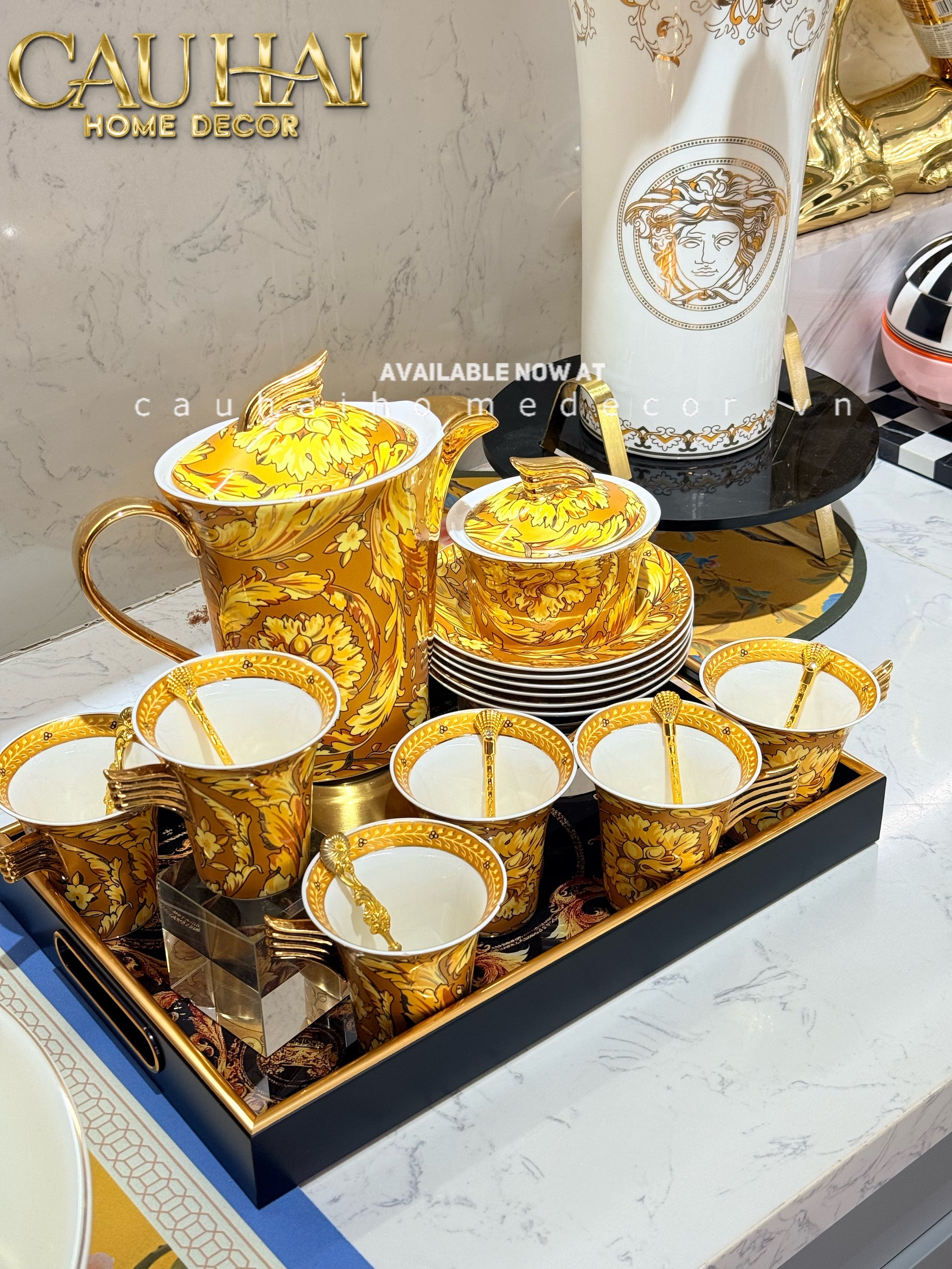 Maison Couture - Set Bình Trà / Cà Phê 15pcs Signature V Class Barocco Gold Spéciale Tea/Coffee Set-CẬU HAI HOME DECOR
