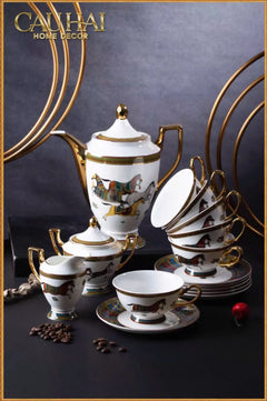 Maison Couture - Set Bình Trà Cà Phê Oriental Équestre Héritage Tea & Coffee Set | 15pcs-SET BÌNH TRÀ-CẬU HAI HOME DECOR