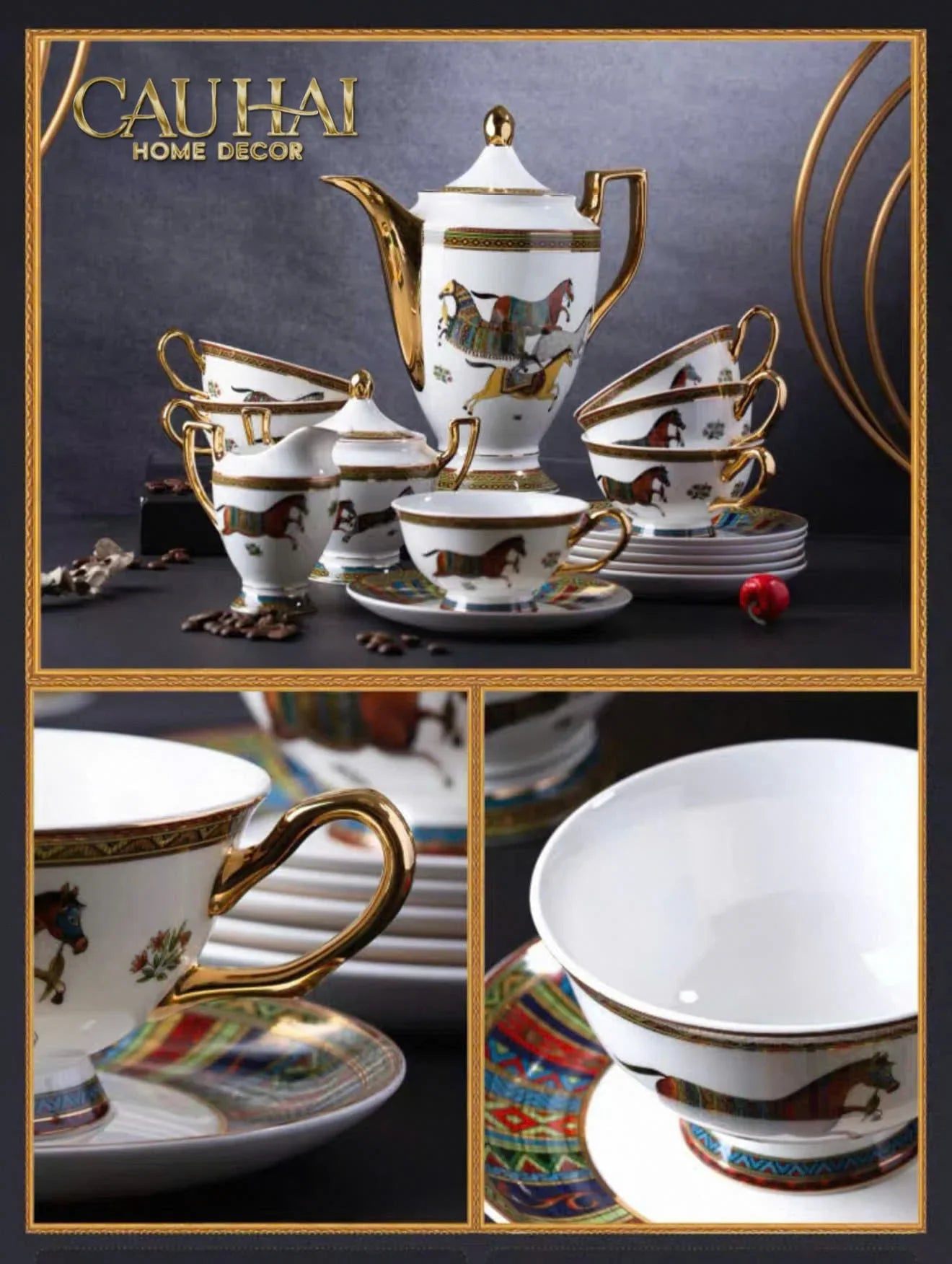 Maison Couture - Set Bình Trà Cà Phê Oriental Équestre Héritage Tea & Coffee Set | 15pcs-CẬU HAI HOME DECOR