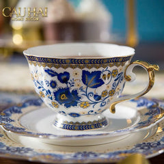 Maison Couture – Set Bình Trà Khay Sứ 6 Tách Indochine Héritage Indigo Blue Floral Porcelain 10Pcs-SET BÌNH TRÀ-CẬU HAI HOME DECOR