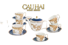 Maison Couture - Set Bình Trà Long Phụng 6 Tách - Dynasty Eternal Ascendant Guardian Dou 13Pcs-BỘ BÌNH TRÀ-CẬU HAI HOME DECOR