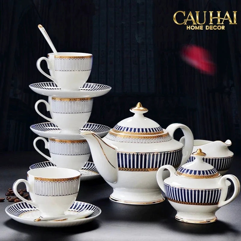 Maison Couture - Set Bình Trà Royal Dynasty 21 Pcs Ss25-SET BÌNH TRÀ-CẬU HAI HOME DECOR