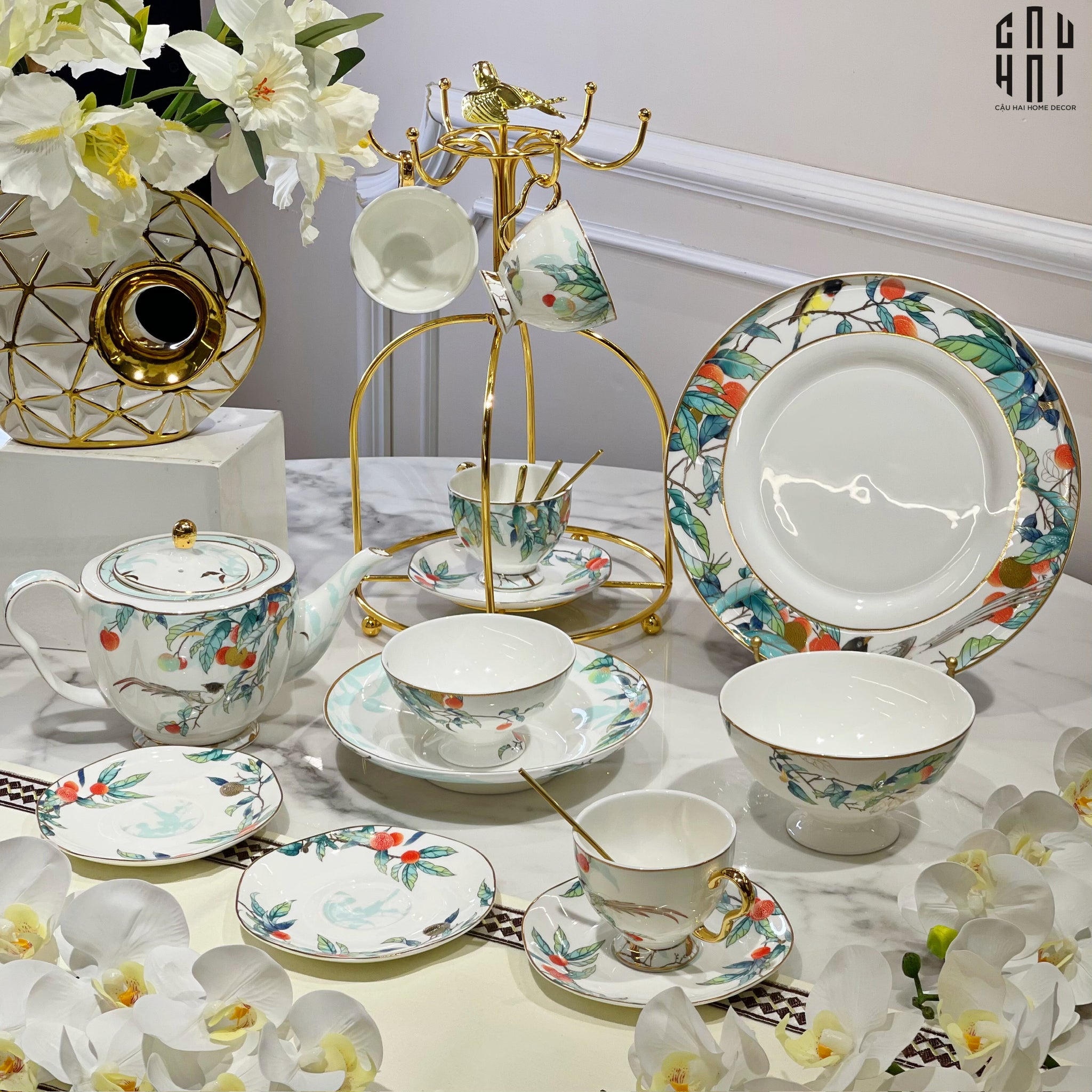 Maison Couture - Set Chén Dĩa 1 Người- Imperial Jardin 4Pcs-SET CHÉN DĨA-CẬU HAI HOME DECOR