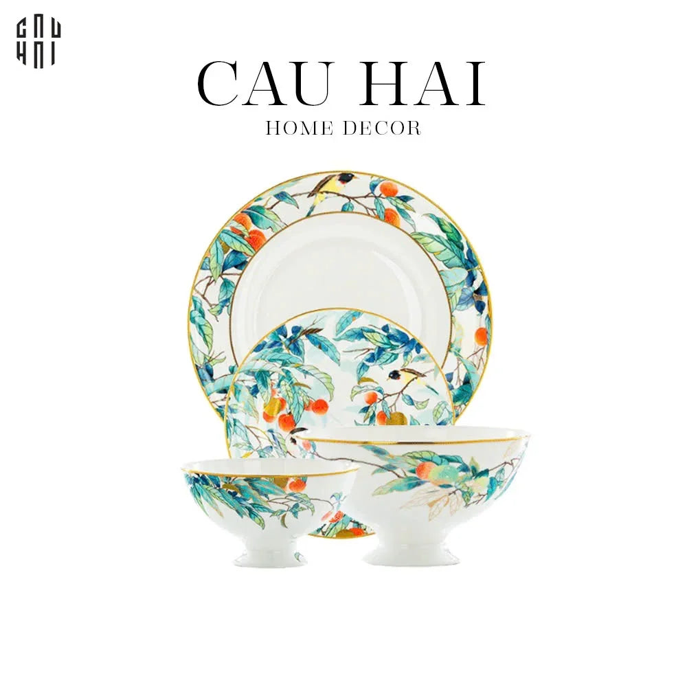 Maison Couture - Set Chén Dĩa 1 Người- Imperial Jardin 4Pcs-SET CHÉN DĨA-CẬU HAI HOME DECOR