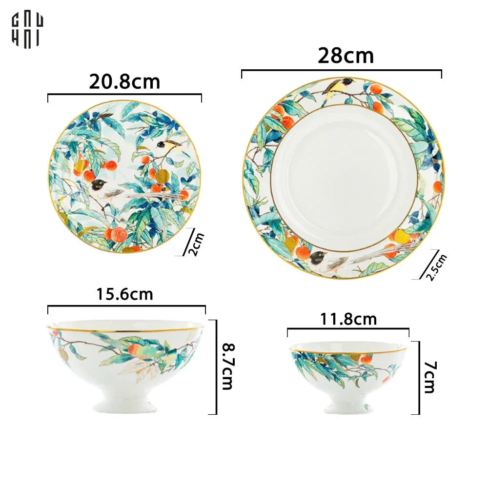 Maison Couture - Set Chén Dĩa 1 Người- Imperial Jardin 4Pcs-SET CHÉN DĨA-CẬU HAI HOME DECOR