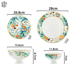 Maison Couture - Set Chén Dĩa 1 Người- Imperial Jardin 4Pcs-SET CHÉN DĨA-CẬU HAI HOME DECOR