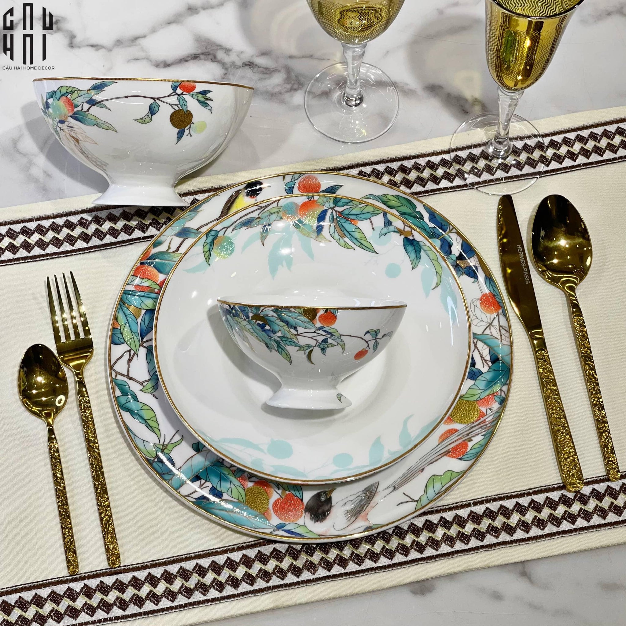 Maison Couture - Set Chén Dĩa 1 Người- Imperial Jardin 4Pcs-CẬU HAI HOME DECOR