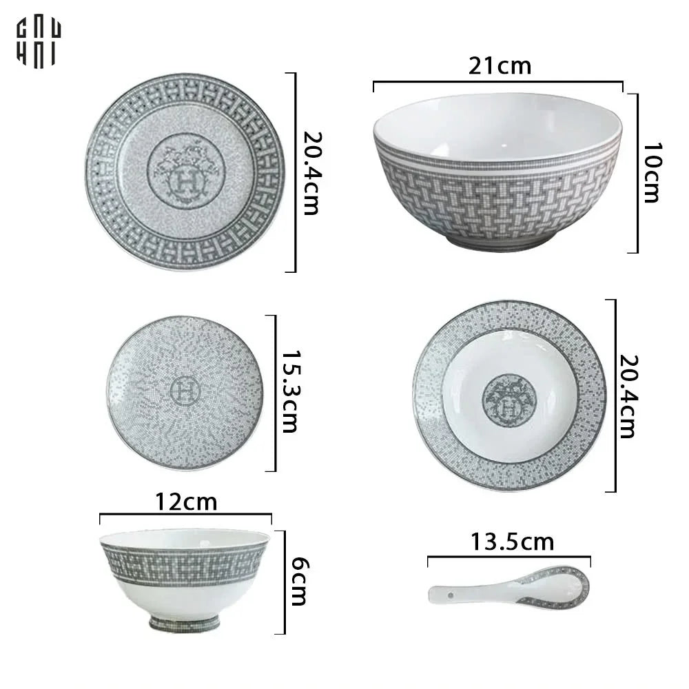 Maison Couture - Set Chén Dĩa 1 Người - Le Gris D'Héritage Mosaique H Class 6Pcs-CẬU HAI HOME DECOR