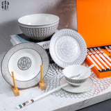 Maison Couture - Set Chén Dĩa 1 Người - Le Gris D'Héritage Mosaique H Class 6Pcs-SET CHÉN DĨA-Đối tác tại Trung Quốc theo từng đơn đặt hàng-CẬU HAI HOME DECOR