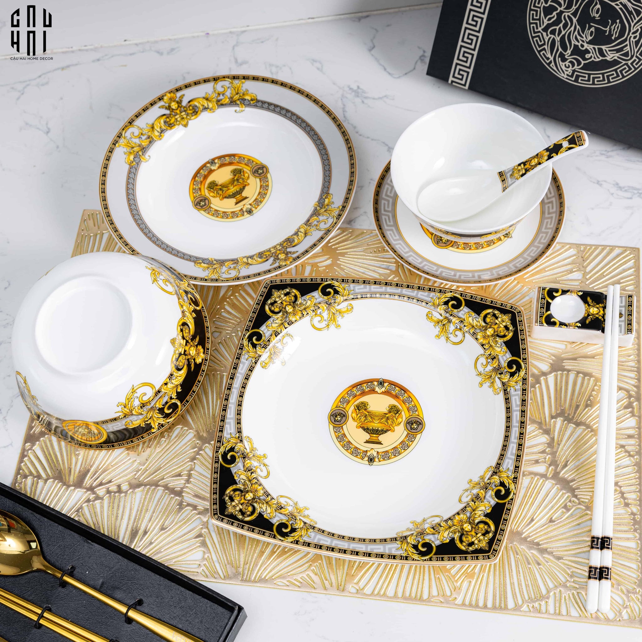 Maison Couture - Set Chén Dĩa 1 Người - Palais De Medusa V Class Dinner Set 8Pcs-SET CHÉN DĨA-CẬU HAI HOME DECOR