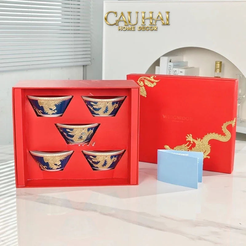 Maison Couture - Set Chén Dĩa Bàn Ăn Long Phụng Eternal Ascendant Tableware Collection-SET BÌNH TRÀ-CẬU HAI HOME DECOR