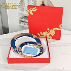 Maison Couture - Set Chén Dĩa Bàn Ăn Long Phụng Eternal Ascendant Tableware Collection-SET BÌNH TRÀ-CẬU HAI HOME DECOR