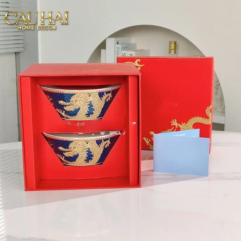 Maison Couture - Set Chén Dĩa Bàn Ăn Long Phụng Eternal Ascendant Tableware Collection-SET BÌNH TRÀ-CẬU HAI HOME DECOR