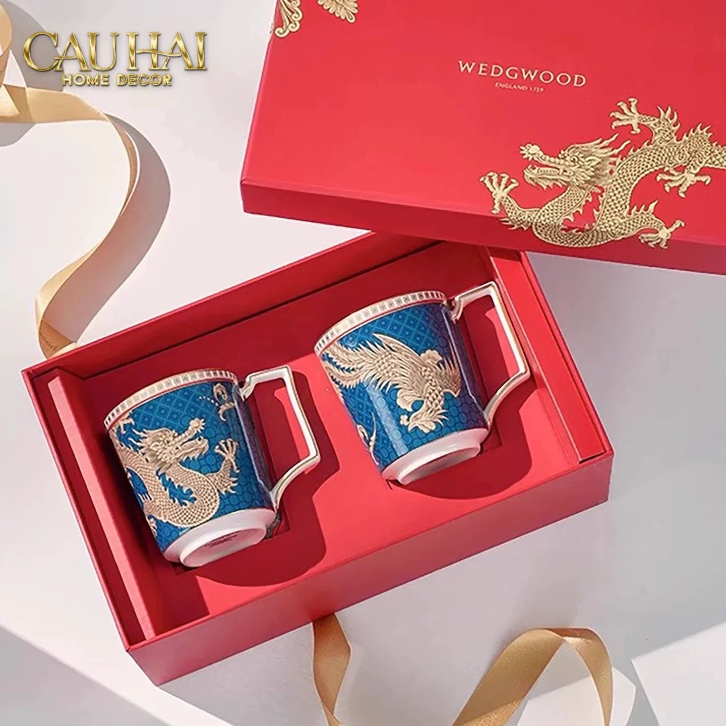 Maison Couture - Set Chén Dĩa Bàn Ăn Long Phụng Eternal Ascendant Tableware Collection-SET BÌNH TRÀ-CẬU HAI HOME DECOR