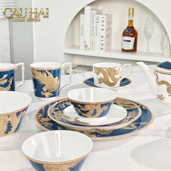 Maison Couture - Set Chén Dĩa Bàn Ăn Long Phụng Eternal Ascendant Tableware Collection-SET BÌNH TRÀ-CẬU HAI HOME DECOR