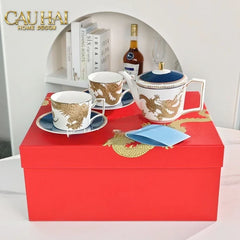 Maison Couture - Set Chén Dĩa Bàn Ăn Long Phụng Eternal Ascendant Tableware Collection-SET BÌNH TRÀ-CẬU HAI HOME DECOR