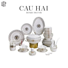 Maison Couture - Set Chén Dĩa Greek Key Meander V Class D'Ivoire Roman 60 Pcs-SET CHÉN DĨA-CẬU HAI HOME DECOR