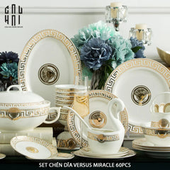 Maison Couture - Set Chén Dĩa Greek Key Meander V Class D'Ivoire Roman 60 Pcs-SET CHÉN DĨA-CẬU HAI HOME DECOR
