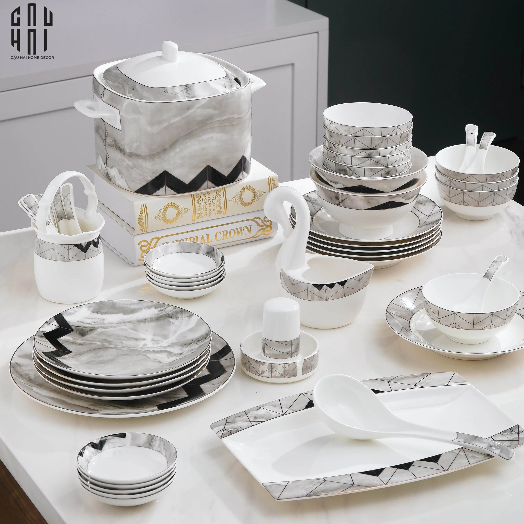Maison Couture - Set Chén Dĩa Kingston Refined Manner Allure 60Pcs-CẬU HAI HOME DECOR