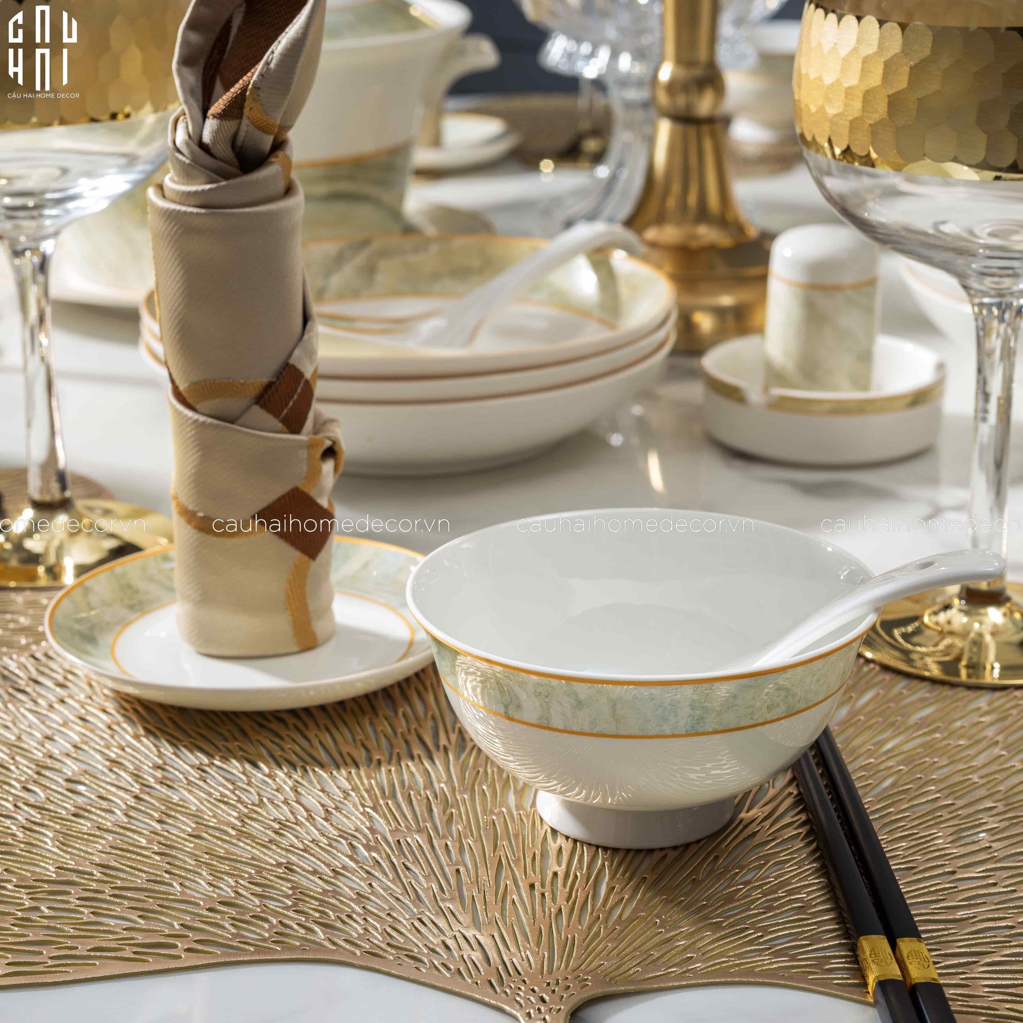 Maison Couture - Set Chén Dĩa La Saturne D'Or 58Pcs-CẬU HAI HOME DECOR