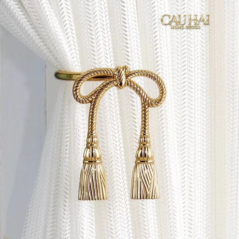 Maison Couture - Brass Royal Bows Curtain Tieback Set 2Pcs