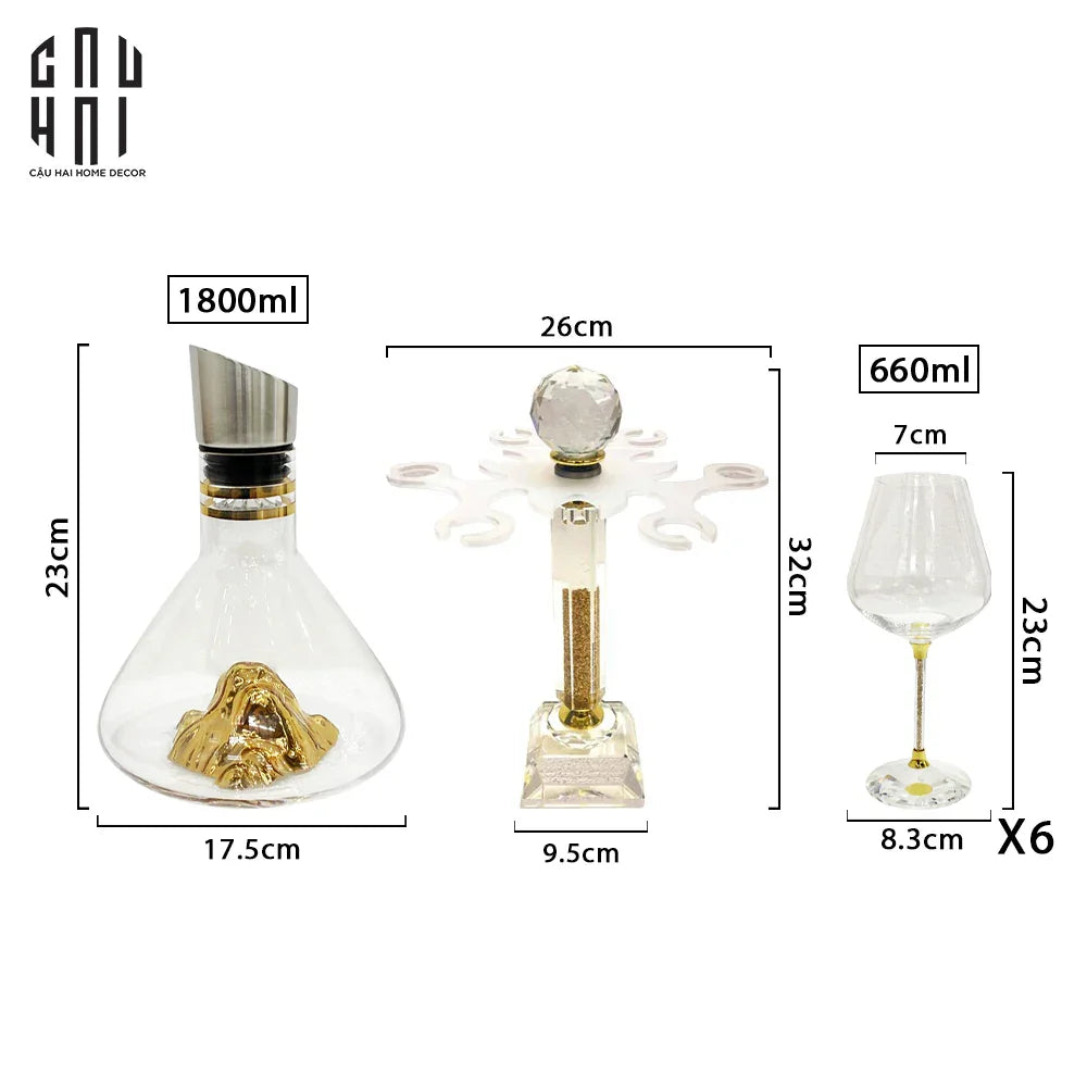 Maison Couture - Set Decanter Pha Lê Hilton Premium 660Ml-BÌNH RƯỢU-CẬU HAI HOME DECOR