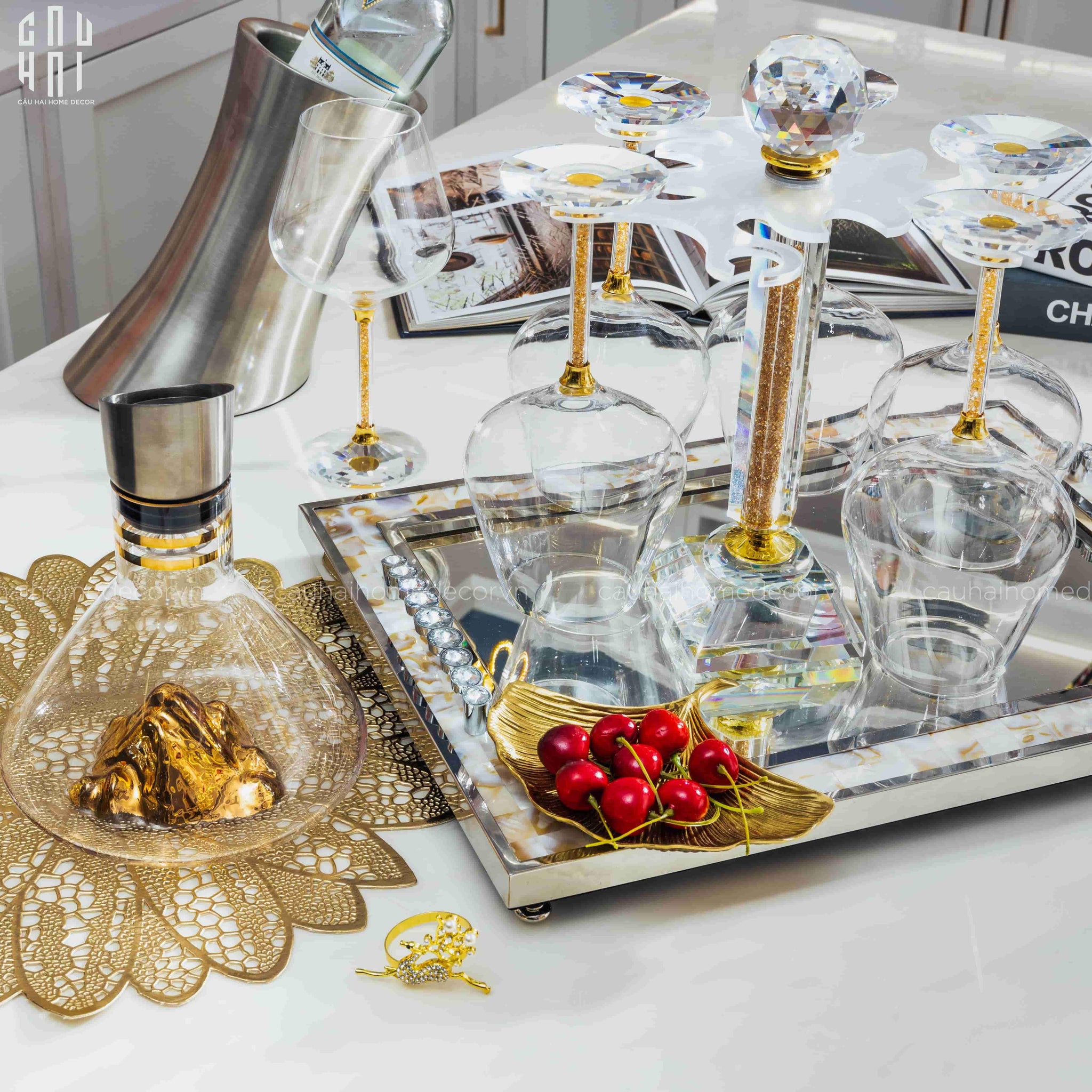 Maison Couture - Set Decanter Pha Lê Hilton Premium 660Ml-BÌNH RƯỢU-CẬU HAI HOME DECOR