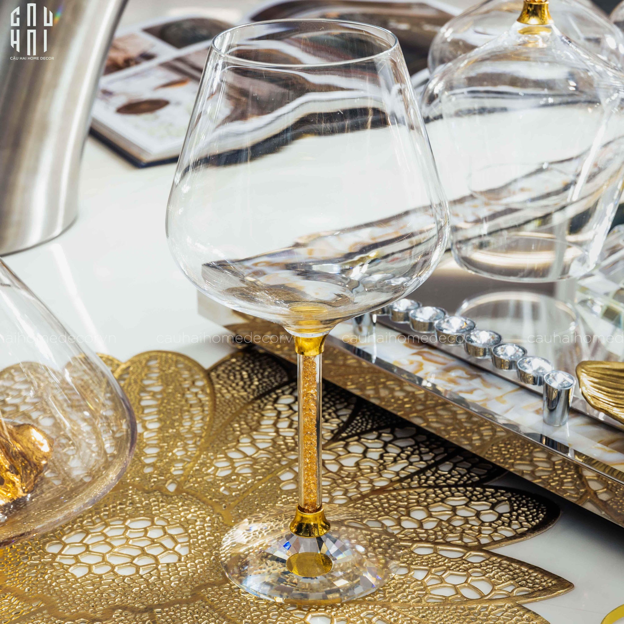 Maison Couture - Set Decanter Pha Lê Hilton Premium 660Ml-BÌNH RƯỢU-CẬU HAI HOME DECOR