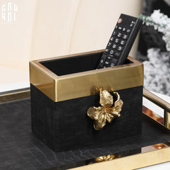Maison Couture - Set Khay Hộp Giấy Gỗ Sồi Da Cao Cấp - Luxe Oakwood Birkin Noire Vanities 3Pcs 30x40-HỘP KHĂN GIẤY-CẬU HAI HOME DECOR