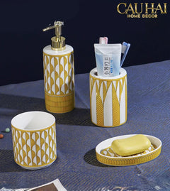 Maison Couture - Set Nhà Tắm 5 Món "Dây Cương Kỵ Sĩ H Class Tressé Harnais Équestre Bathroom Vanities-PHỤ KIỆN NHÀ TẮM-CẬU HAI HOME DECOR