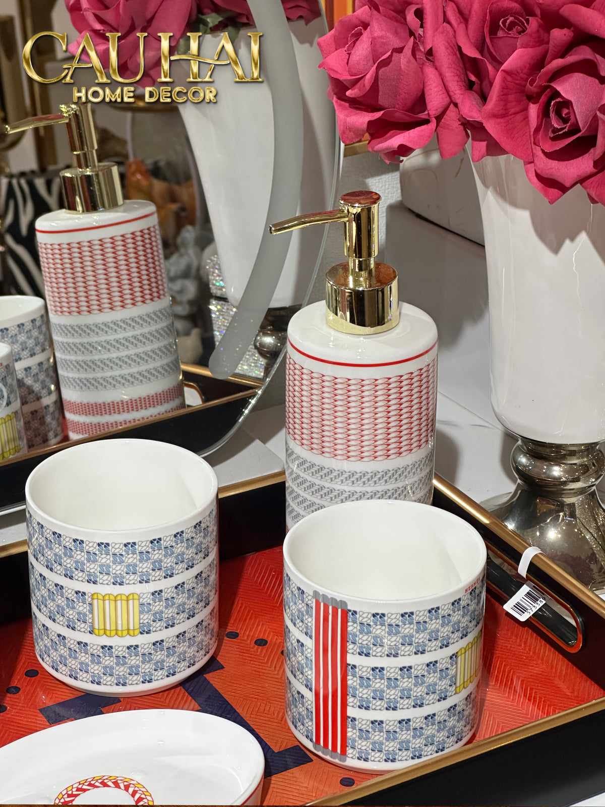 Maison Couture - Set Nhà Tắm 5 Món "Dây Cương Kỵ Sĩ H Class Tressé Harnais Équestre Bathroom Vanities-PHỤ KIỆN NHÀ TẮM-CẬU HAI HOME DECOR-CẬU HAI HOME DECOR