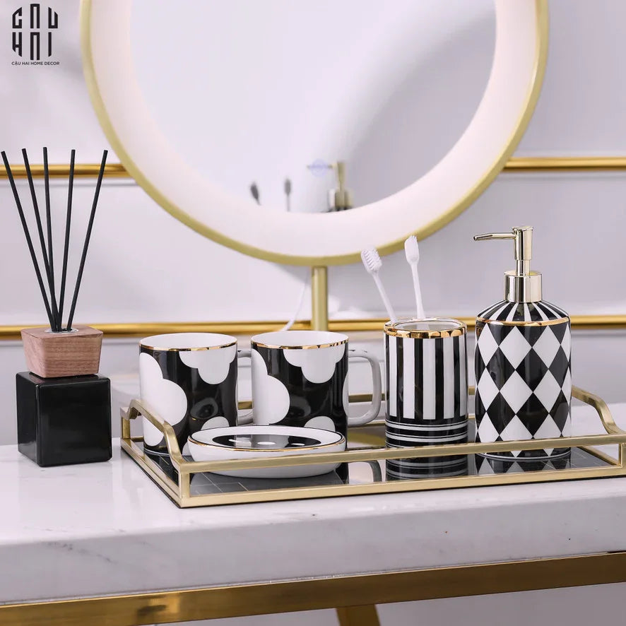 Maison Couture - Set Nhà Tắm Château Clover Signature - L’Atelier Rayé Bathroom Vanity 5pcs-Set nhà tắm bathroom vanities-CẬU HAI HOME DECOR