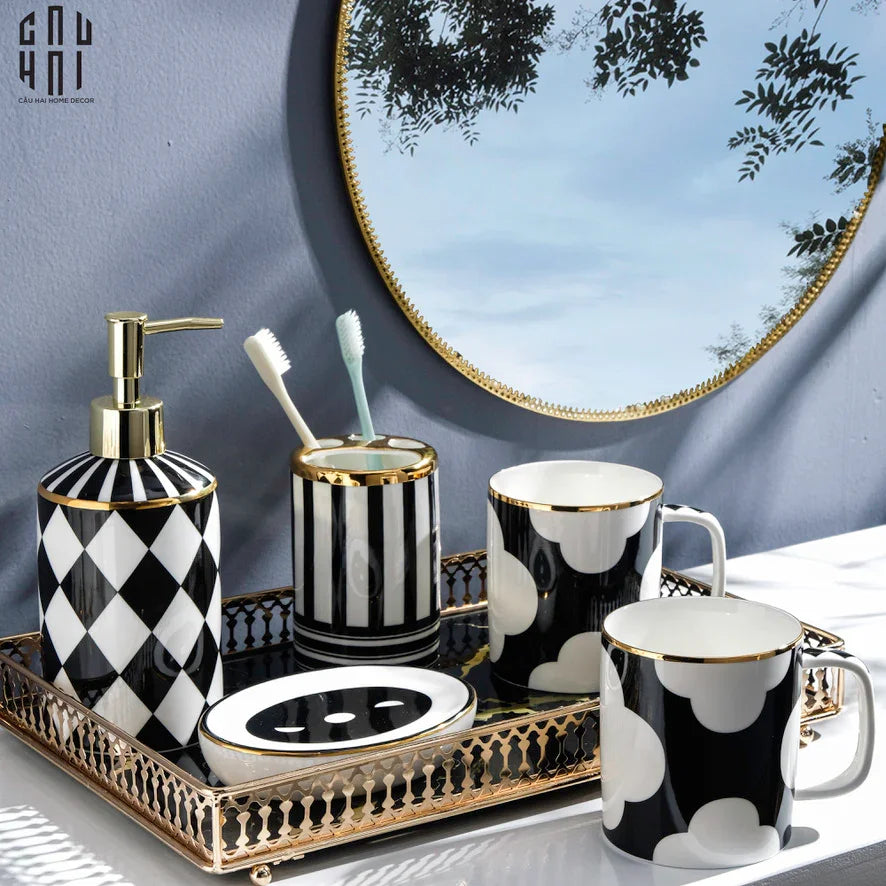 Maison Couture - Set Nhà Tắm Château Clover Signature - L’Atelier Rayé Bathroom Vanity 5pcs-Set nhà tắm bathroom vanities-CẬU HAI HOME DECOR