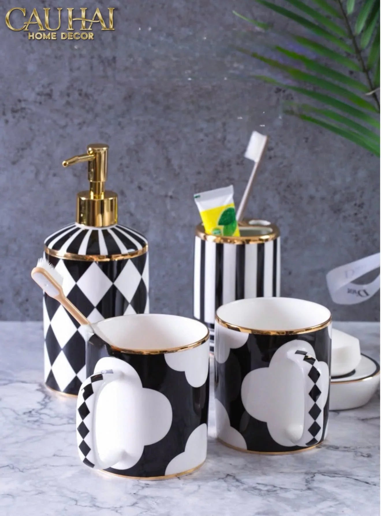 Maison Couture - Set Nhà Tắm Château Clover Signature - L’Atelier Rayé Bathroom Vanity 5pcs-Set nhà tắm bathroom vanities-CẬU HAI HOME DECOR