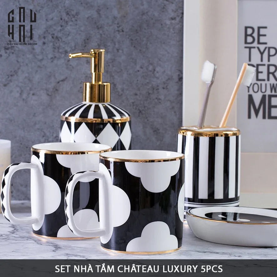 Maison Couture - Set Nhà Tắm Château Clover Signature - L’Atelier Rayé Bathroom Vanity 5pcs-Set nhà tắm bathroom vanities-CẬU HAI HOME DECOR