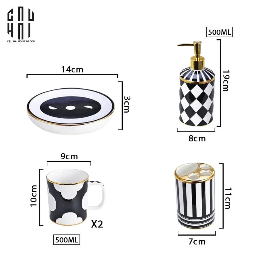 Maison Couture - Set Nhà Tắm Château Clover Signature - L’Atelier Rayé Bathroom Vanity 5pcs-Set nhà tắm bathroom vanities-CẬU HAI HOME DECOR
