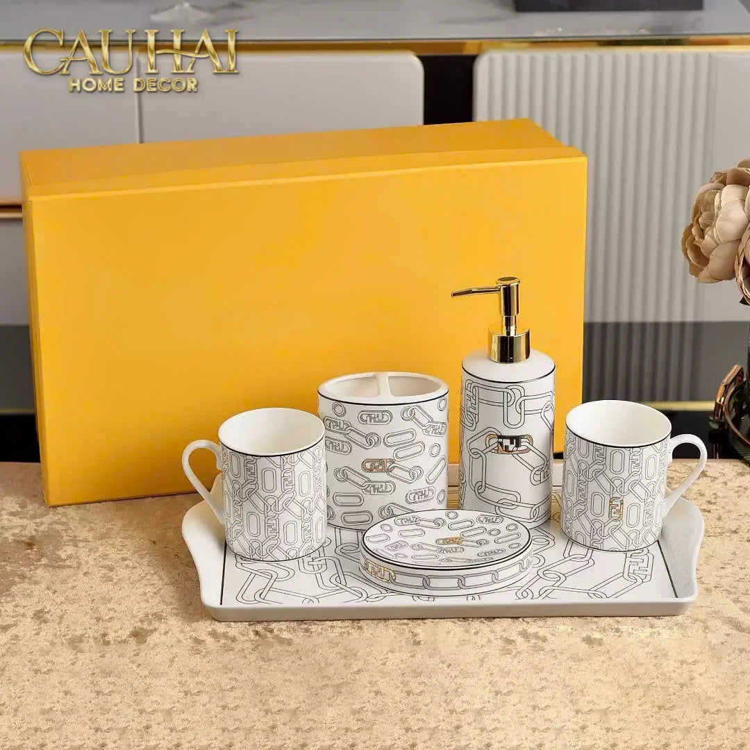 Maison Couture - Set Nhà Tắm Fancy F Class - Chainline Metropolis Interlink 6Pcs Bathrooms Vanities-Set nhà tắm bathroom vanities-CẬU HAI HOME DECOR