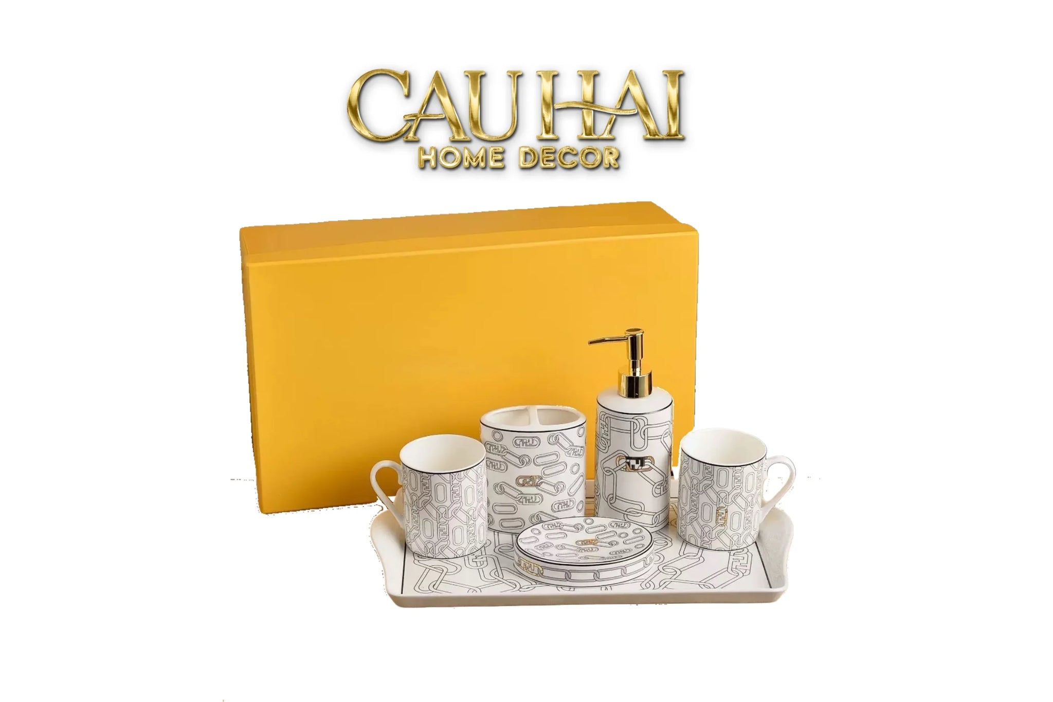 Maison Couture - Set Nhà Tắm Fancy F Class - Chainline Metropolis Interlink 6Pcs Bathrooms Vanities-Set nhà tắm bathroom vanities-CẬU HAI HOME DECOR