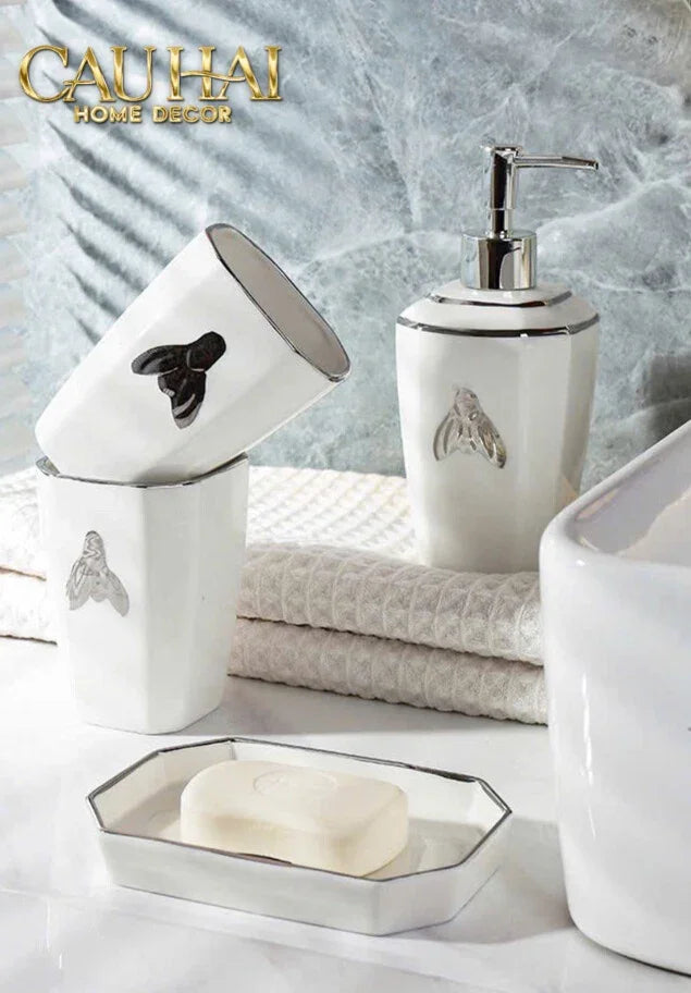 Maison Couture - Set Nhà Tắm G Class Élégance Miel Doré – Golden Queen Bee 5Pcs-Set nhà tắm bathroom vanities-CẬU HAI HOME DECOR