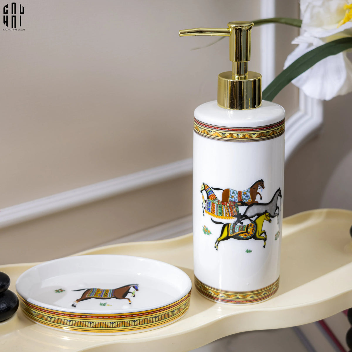 Maison Couture - Set Nhà Tắm H Class Oriental Héritage Cheval Premium 5Pcs Bathroom Vanities-Set nhà tắm bathroom vanities-Đối tác tại Trung Quốc theo từng đơn đặt hàng-CẬU HAI HOME DECOR