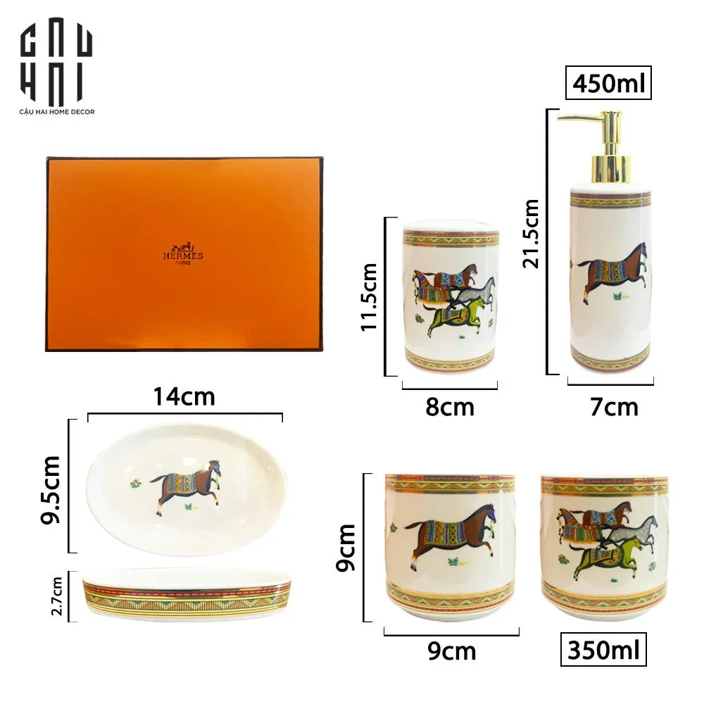 Maison Couture - Set Nhà Tắm H Class Oriental Héritage Cheval Premium 5Pcs Bathroom Vanities-Set nhà tắm bathroom vanities-Đối tác tại Trung Quốc theo từng đơn đặt hàng-CẬU HAI HOME DECOR