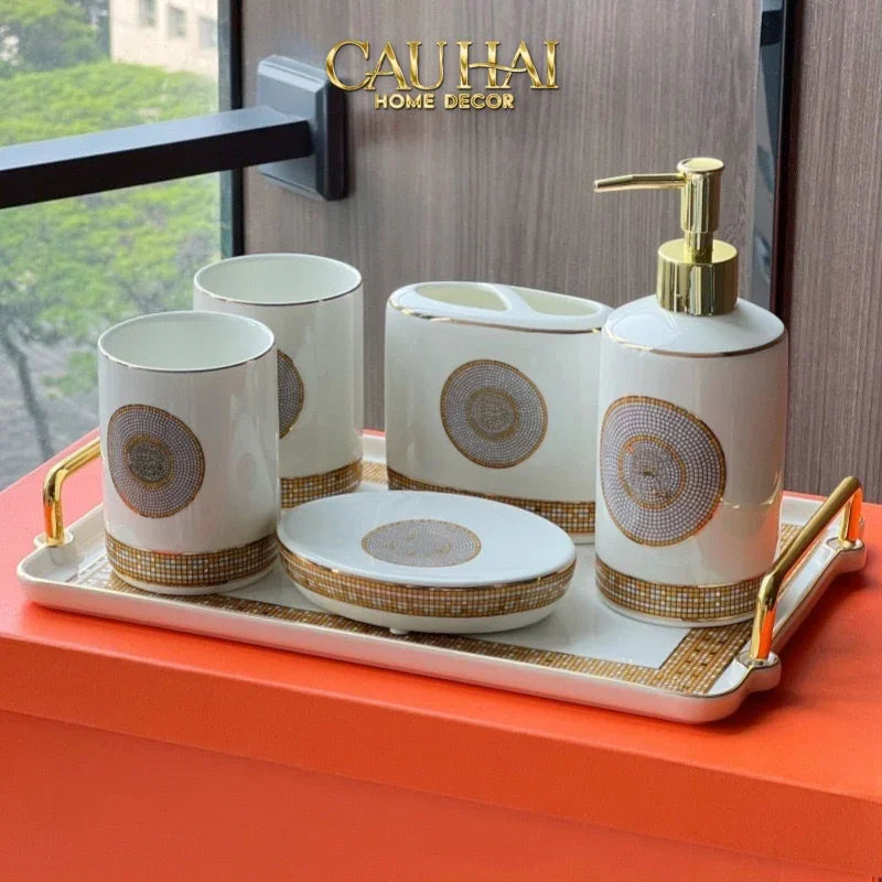 Maison Couture - Set Nhà Tắm Henderson - Pearl White Porcelain Bathroom Vanity 4Pcs-Set nhà tắm bathroom vanities-CẬU HAI HOME DECOR
