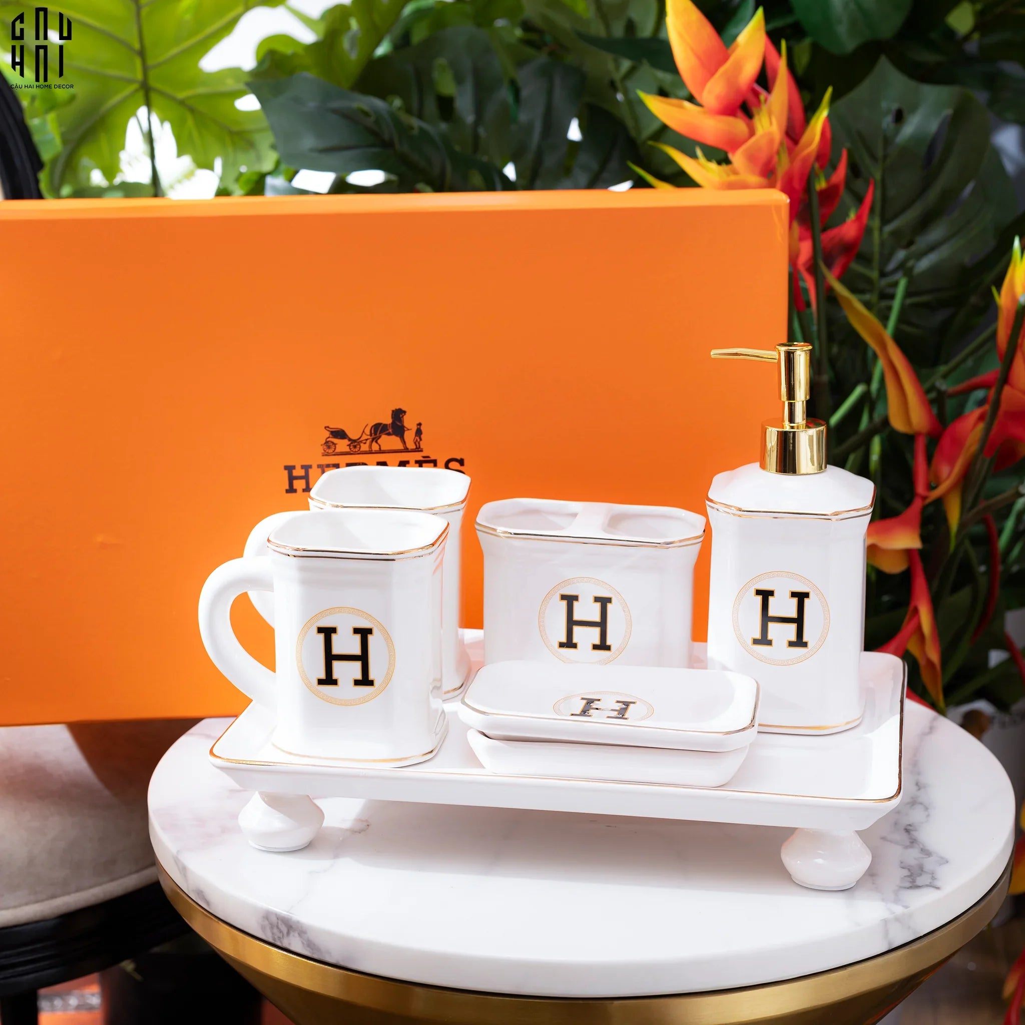 Maison Couture - Set Nhà Tắm Henderson - Pearl White Porcelain Bathroom Vanity 4Pcs-Set nhà tắm bathroom vanities-CẬU HAI HOME DECOR