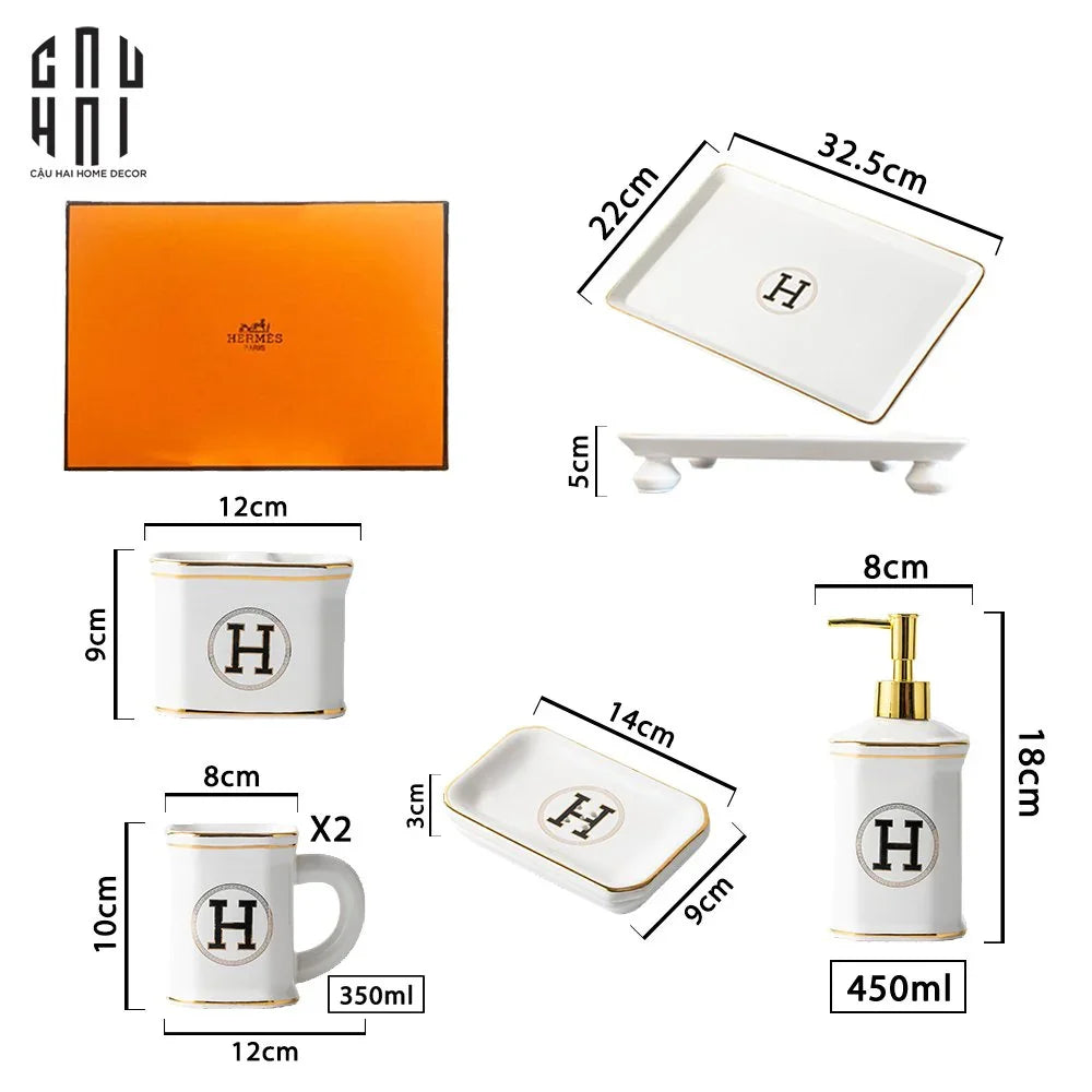 Maison Couture - Set Nhà Tắm Henderson - Pearl White Porcelain Bathroom Vanity 4Pcs-Set nhà tắm bathroom vanities-CẬU HAI HOME DECOR