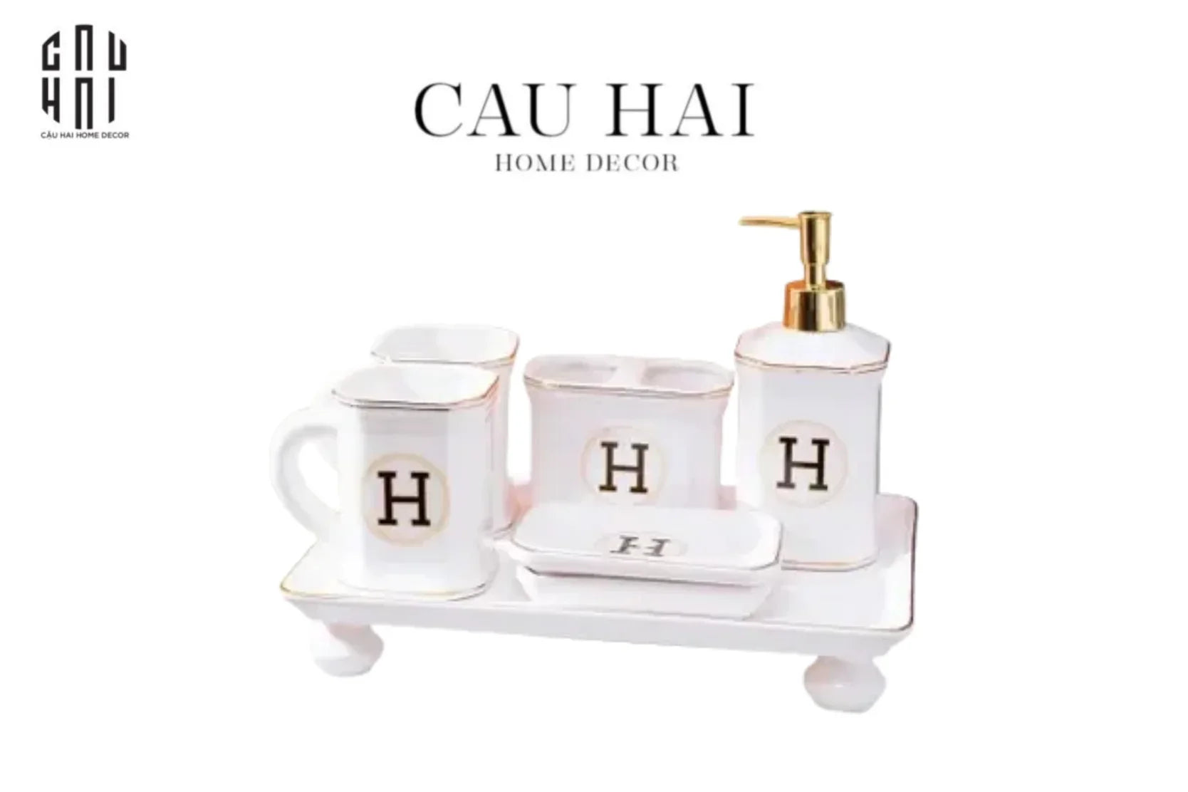 Maison Couture - Set Nhà Tắm Henderson - Pearl White Porcelain Bathroom Vanity 4Pcs-Set nhà tắm bathroom vanities-CẬU HAI HOME DECOR