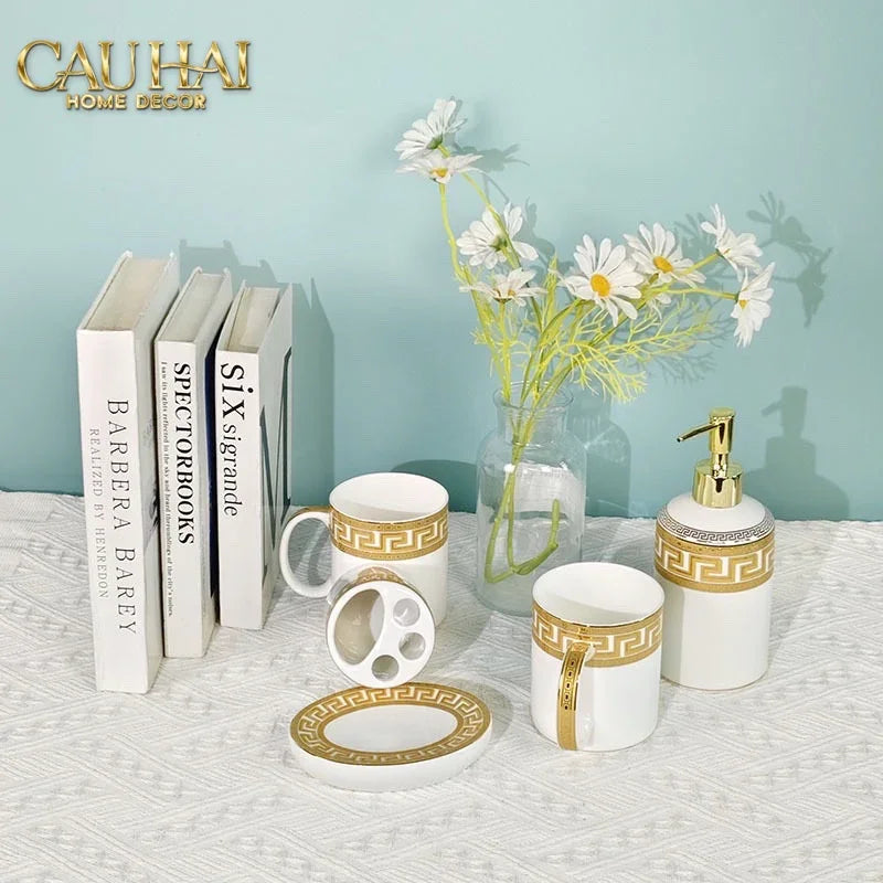 Maison Couture - Set Nhà Tắm V Class Medusa Golden Greek Key Bathroom Vanity 5Pcs-Set nhà tắm bathroom vanities-CẬU HAI HOME DECOR