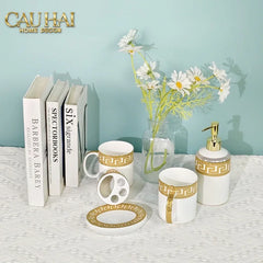 Maison Couture - Set Nhà Tắm V Class Medusa Golden Greek Key Bathroom Vanity 5Pcs-Set nhà tắm bathroom vanities-CẬU HAI HOME DECOR