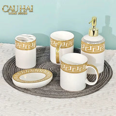 Maison Couture - Set Nhà Tắm V Class Medusa Golden Greek Key Bathroom Vanity 5Pcs-Set nhà tắm bathroom vanities-CẬU HAI HOME DECOR